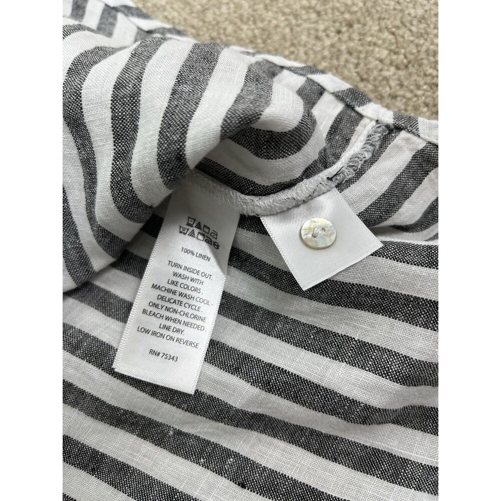NWOT C&C California XL Stripe Linen Sleeveless Blouse Resort Beach Boho Relaxed - Picture 4 of 7